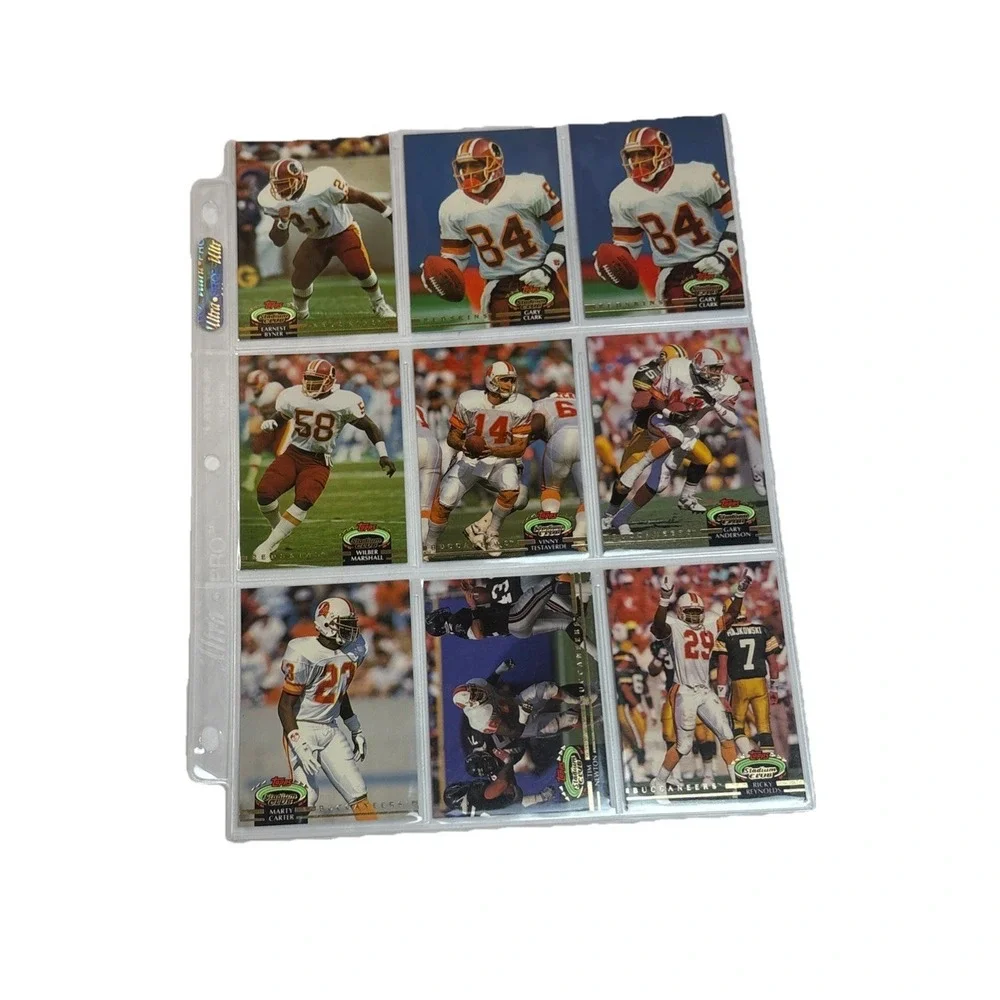 Vintage 1992 Topps Stadium Club NFL Player Cards 11 Sleeve Pages Lot 99 Cards